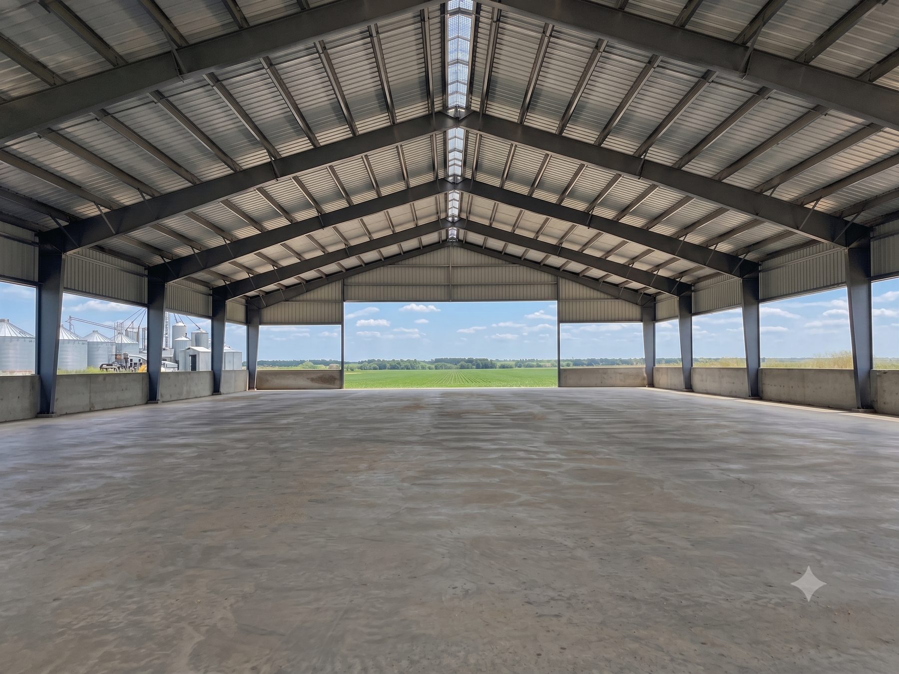 Pre-engineered steel portal frame poultry house under construction — Bharat Poultry Equipments